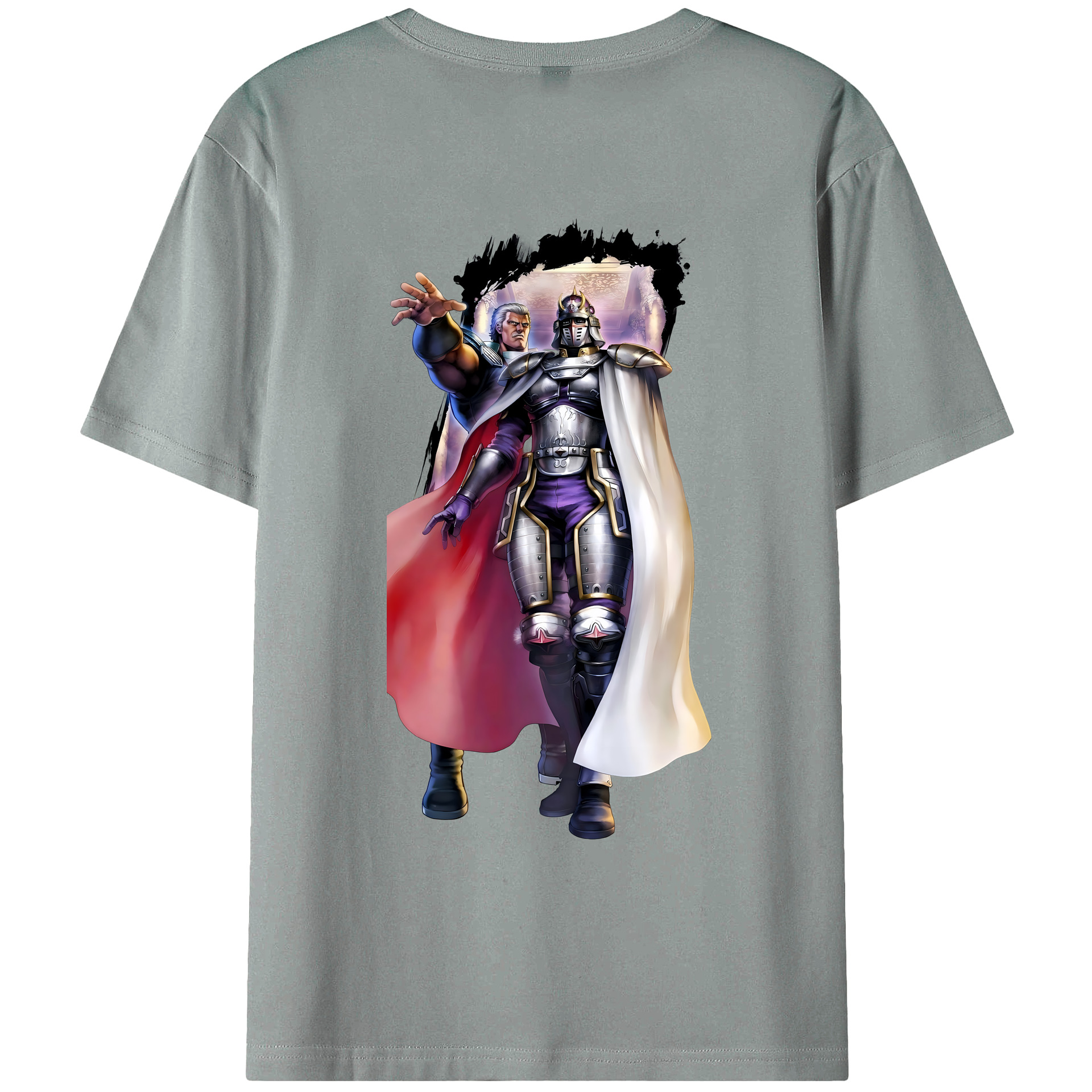 （画像用） 北斗の拳 Fist of the North Star 綿100％ メンズ半袖Tシャツ（バックプリント） 通気性